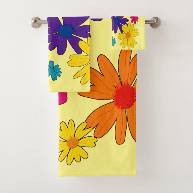 Ein Blumenbeet mit blühenden Blume Badhandtuch Set (Insitu)