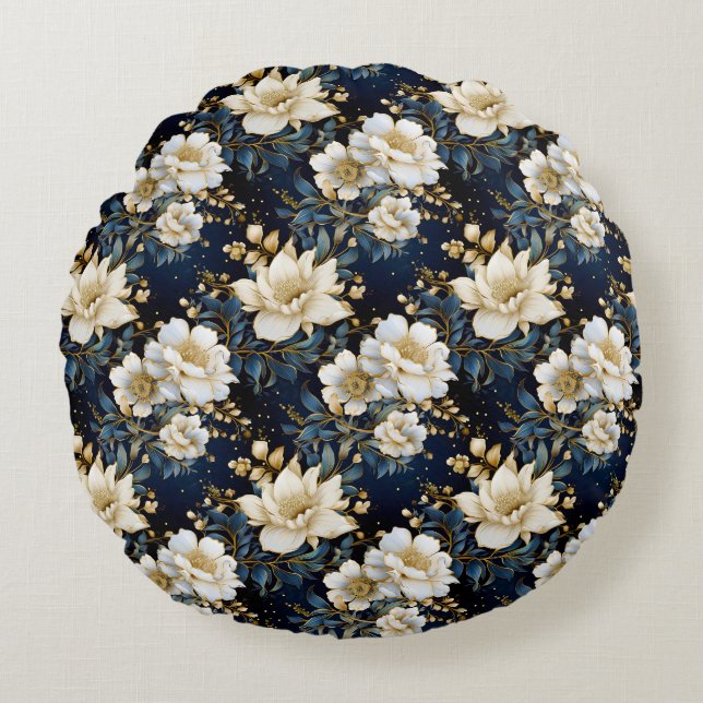 Ein Blumendesign 11 Rundes Kissen (Vorderseite)