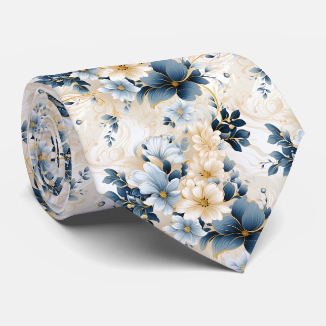 Ein Blumendesign 12 Krawatte (Gerollt)
