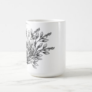 Ein Blumendesign, das eine Tasse elegant macht