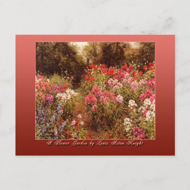 Ein Blumengarten von Louis Aston Knight Postkarte (Vorderseite)