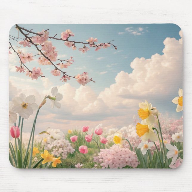 Ein Blumenhintergrund im Frühling Mousepad (Vorne)