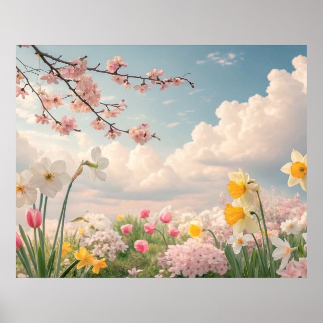 Ein Blumenhintergrund im Frühling Poster (Vorne)