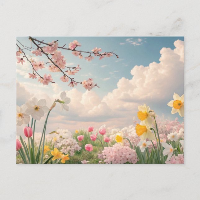 Ein Blumenhintergrund im Frühling Postkarte (Vorderseite)