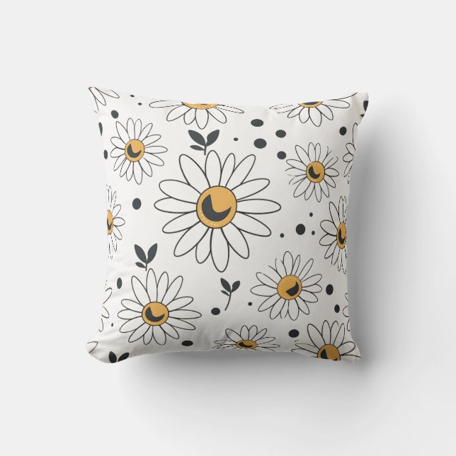 Ein Blumenkissen mit weißem Hintergrund Kissen (Vorderseite)