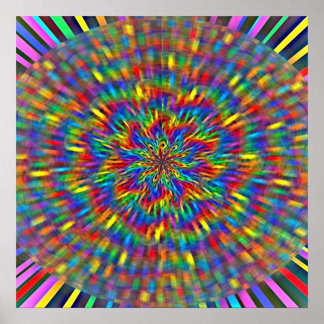 Ein Blumenposter für die Gefärbte Krawatte Poster (Vorne)