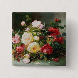 Ein Blumenstrauß der Rosen Button
