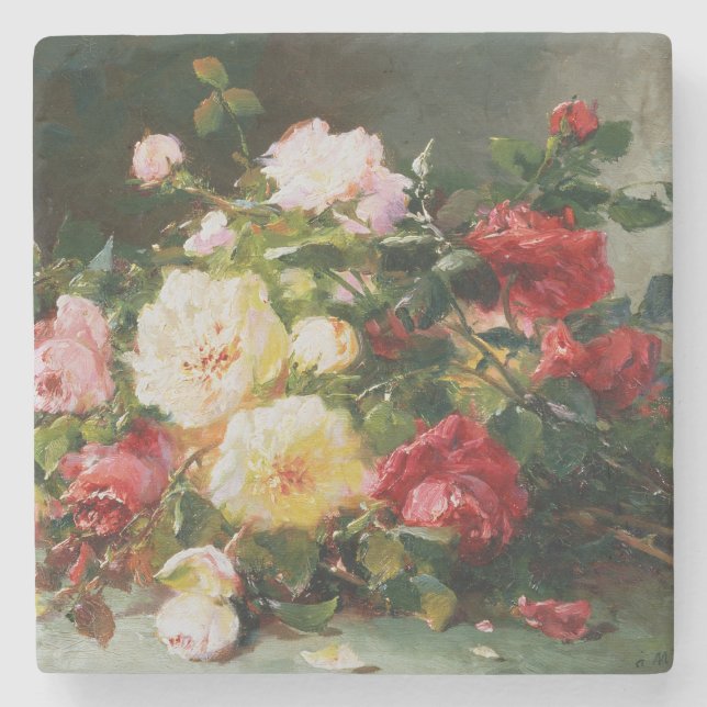 Ein Blumenstrauß der Rosen Steinuntersetzer (Vorderseite)