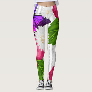 Ein Blütentraum Blumen Streifen & Punkte Leggings