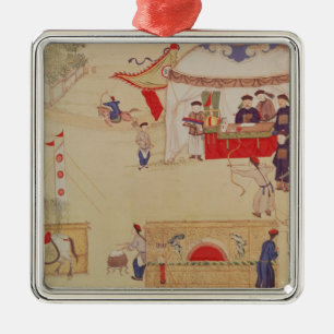 Ein Bogenschießenwettbewerb, Ende des 18. Silbernes Ornament