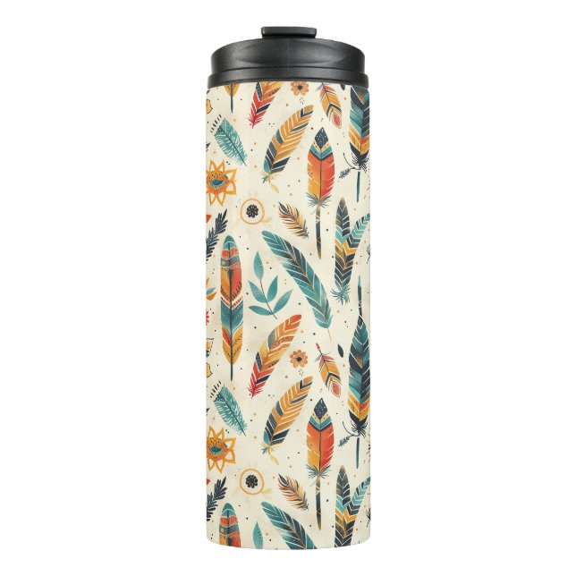 Ein böhmisch inspiriertes, helles Muster Thermosbecher (Vorderseite)