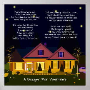 Ein Booger für das Gedicht des Valentinsgrußes Poster