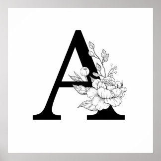 Ein botanisches Monogramm. Initialbuchstaben mit B Poster