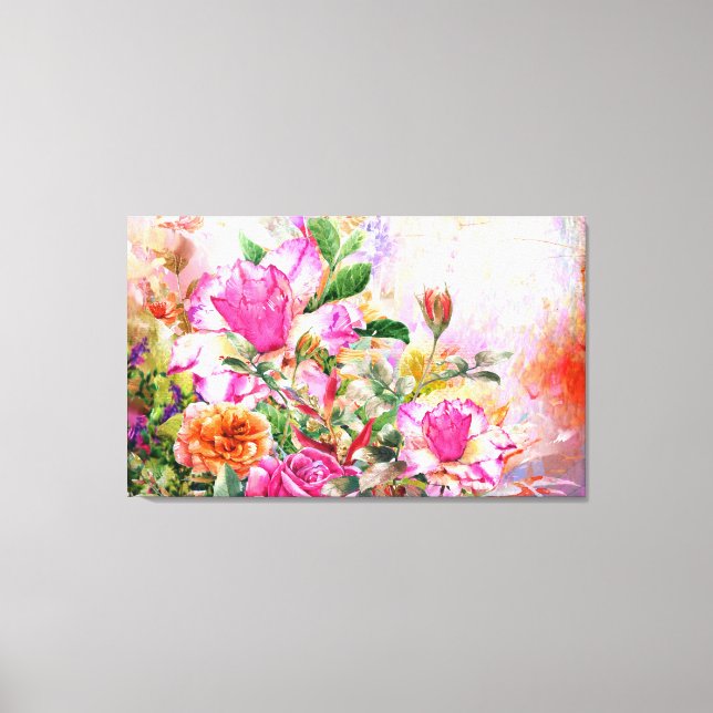 Ein Bouquet Blume Mauer Kunst Leinwanddruck (Vorderseite)