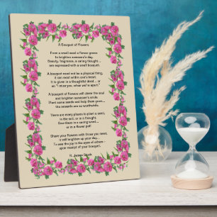 "Ein Bouquet der Blume" Gedicht auf 8x10 Stöckelpl Fotoplatte