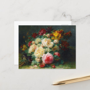 Ein Bouquet mit Cabbage-Rose, Blumenstrauß Postkarte