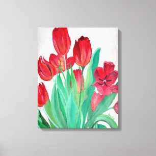 Ein Bouquet mit roten Tulips Leinwanddruck