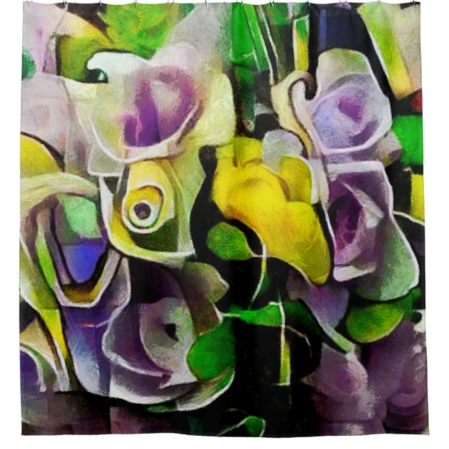 Ein Bouquet wunderschöner Blume in modernem Stil Duschvorhang (Vorderseite)