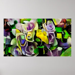 Ein Bouquet wunderschöner Blume in modernem Stil. Poster