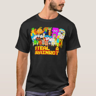 Ein Brainrot-Meme-Videospiel-Gamer-Mädchen stehlen T-Shirt