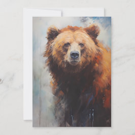 Ein brauner Bär im Wilden Portrait Feiertagskarte