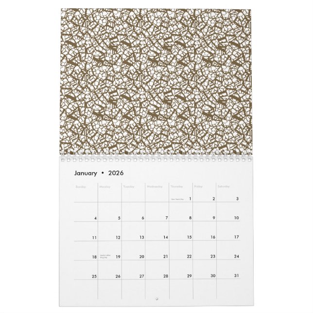 Ein brauner Teppich mit einem geometrischen Motiv  Kalender (Jan 2026)