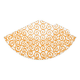 Ein brauner und orangefarbener Teppich mit einem s Partyhütchen