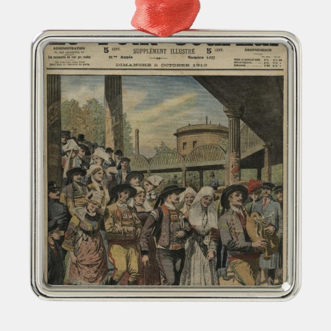 Ein bretonisches Hochzeitsrecht in Paris Silbernes Ornament (Vorne)