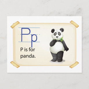 Ein Brief P für Panda Postkarte
