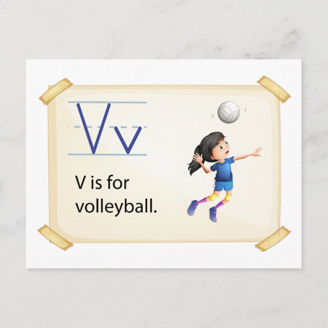 Ein Brief V für Volleyball Postkarte (Vorderseite)