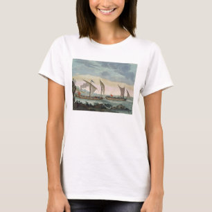 Ein Brigantine, der Verfolgung zu einem Felucca T-Shirt