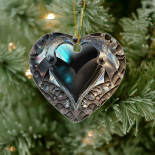 Ein brillantes Herz-Ornament Keramik Ornament