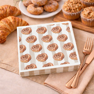 Ein Brötchen im Ofen Zimtschnecken-Motto-Baby-Part Serviette