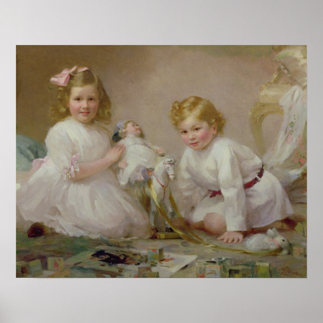 Ein Bruder und Schwester spielen, 1915 Poster (Vorne)
