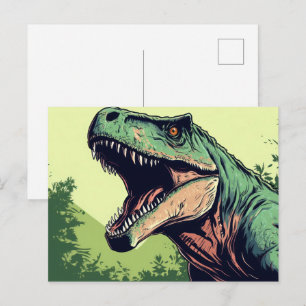 Ein brüllender Dinosaurier Postkarte