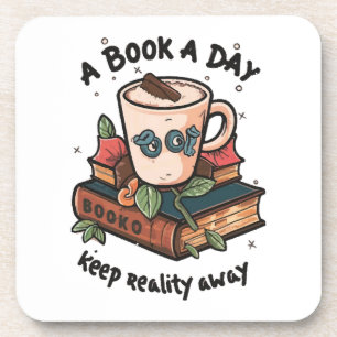 Ein Buch am Tag behalte Realität weg Getränkeuntersetzer