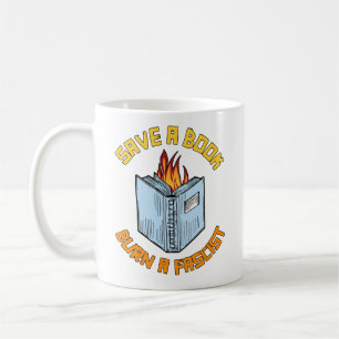 Ein Buch Burn a Faschist gerettet Kaffeetasse
