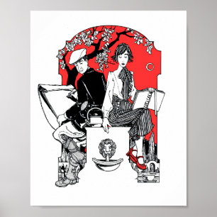 Ein Buch in der Dämmerung Poster