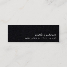 Ein Buch ist eine Dream Modern Black Mini Lesezeic Visitenkarte