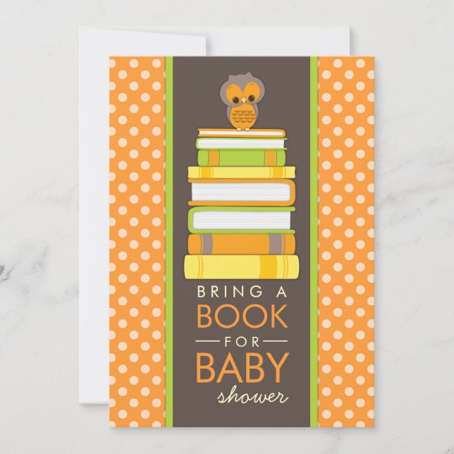Ein Buch Sweet Owl Babydusche Einladung (Vorderseite)
