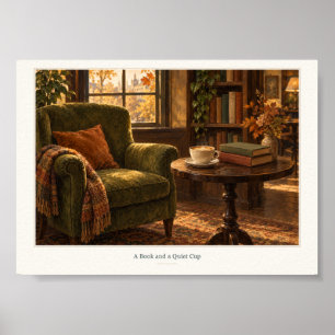 Ein Buch und ein ruhiger Becher Kuschelige Leseeck Poster