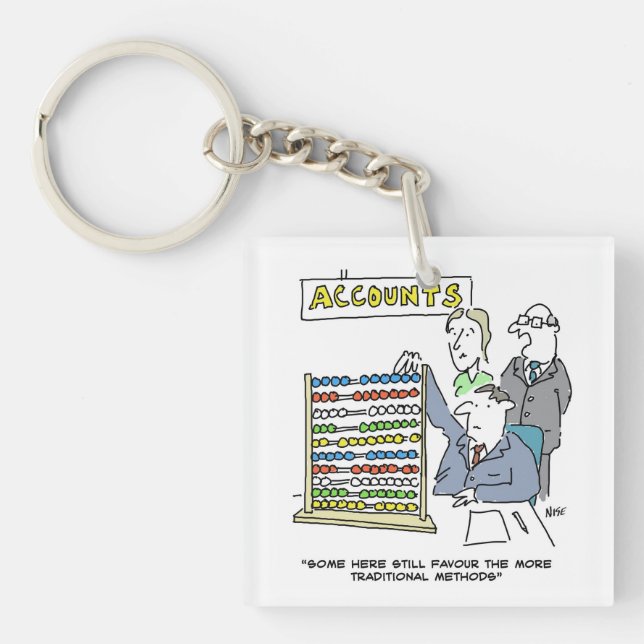 Ein Buchhalter, der einen Abacus bei der Arbeit ve Schlüsselanhänger (Vorderseite)