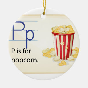Ein Buchstabe P für Popcorn Keramikornament