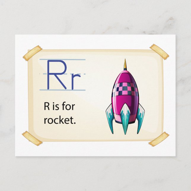 Ein Buchstabe R für Raketen Postkarte (Vorderseite)