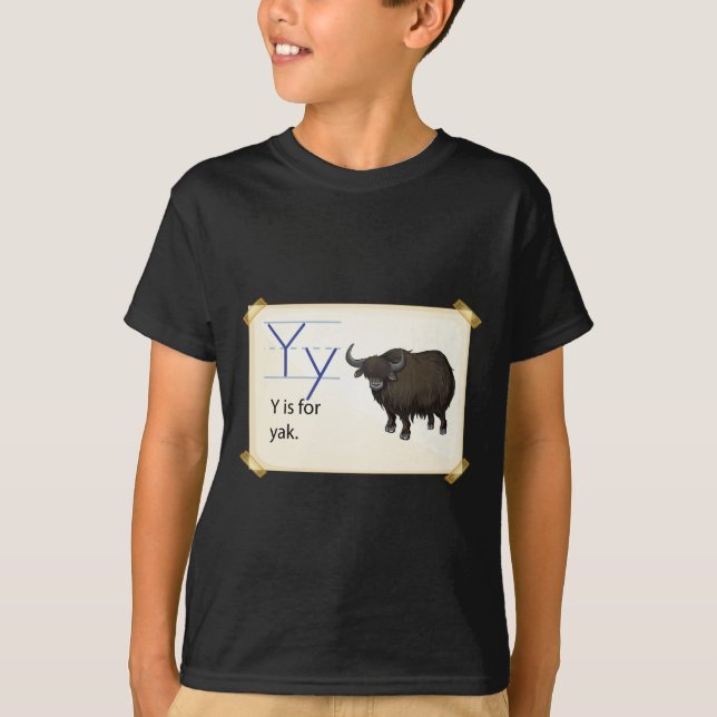 Ein Buchstabe Y für Yak T-Shirt (Vorderseite)
