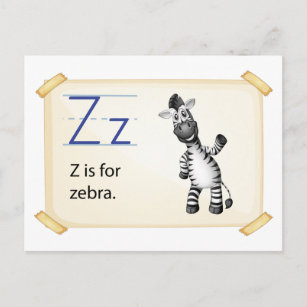 Ein Buchstabe Z für Zebra Postkarte
