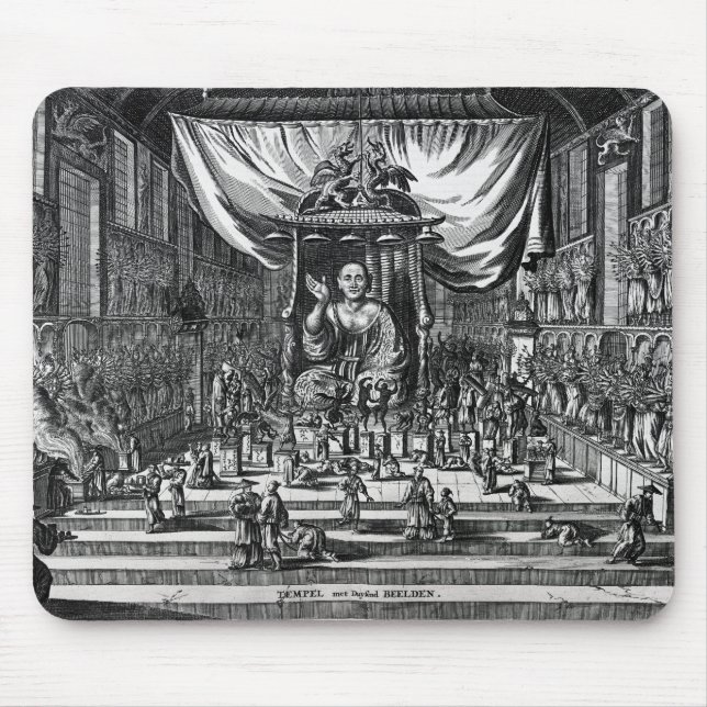 Ein buddhistischer Tempel, eine Illustration Mousepad (Vorne)