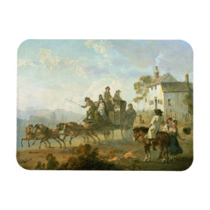 Ein Bühne-Zug auf einer Land-Straße, 1792 (Öl a Magnet