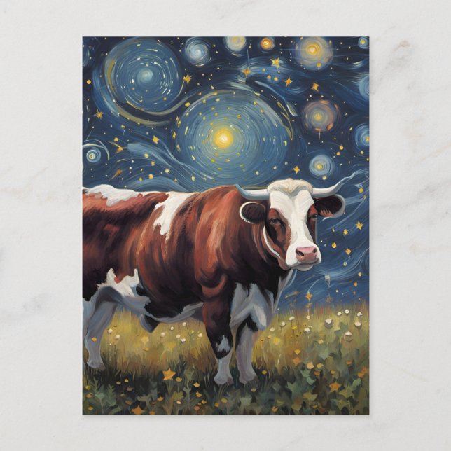 Ein Bull in der frühen Nacht Postkarte (Vorderseite)