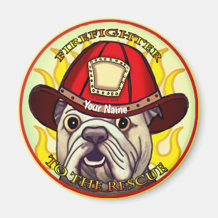 Ein Bulldoggen-Feuerwehrmann Magnet